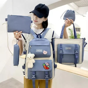 Bolso Morral Maleta Oso 5 Pzs Kawaii