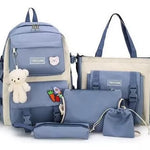 Bolso Morral Maleta Oso 5 Pzs Kawaii